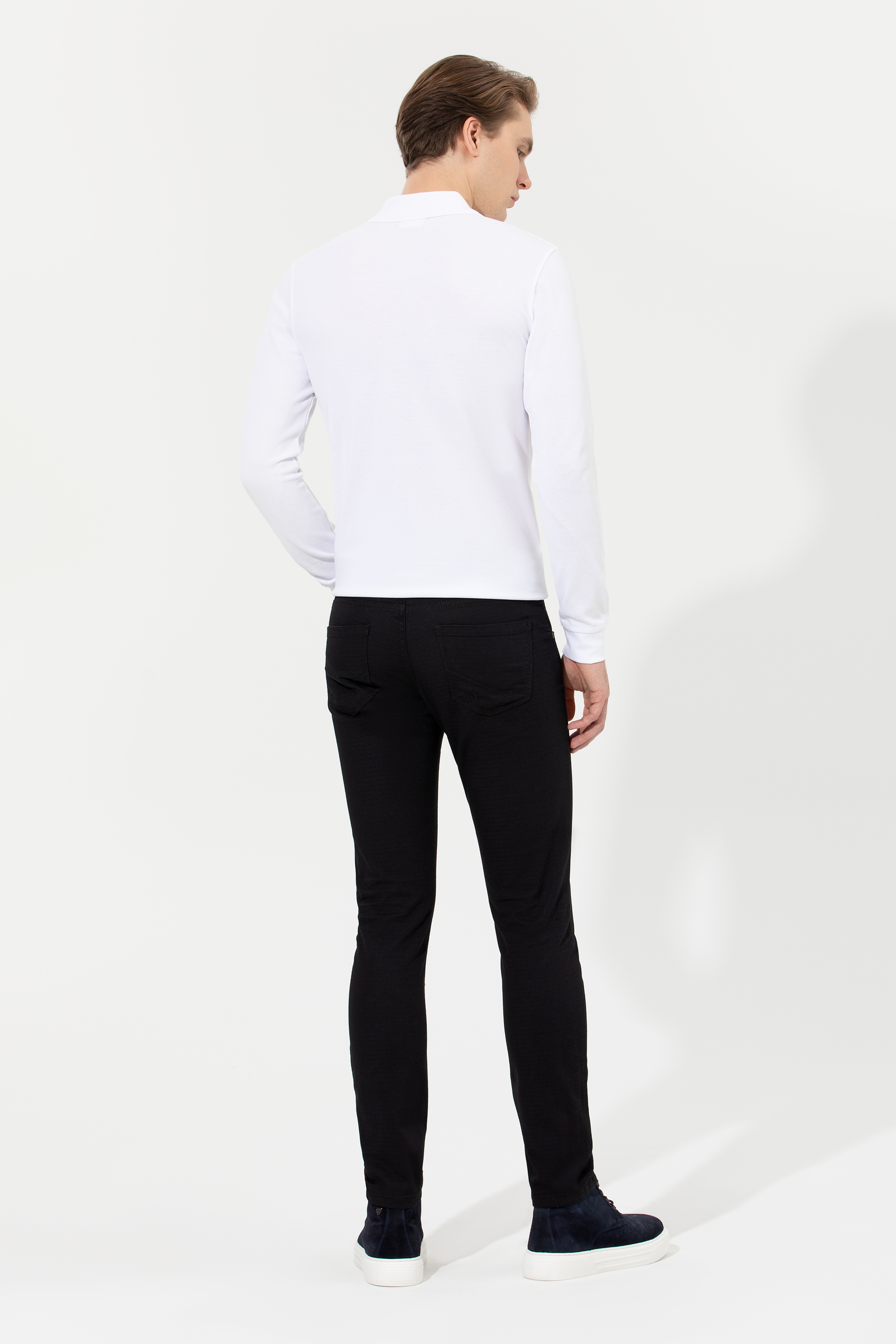 Erkek Slim Fit Siyah Kanvas Pantolon - Image 4