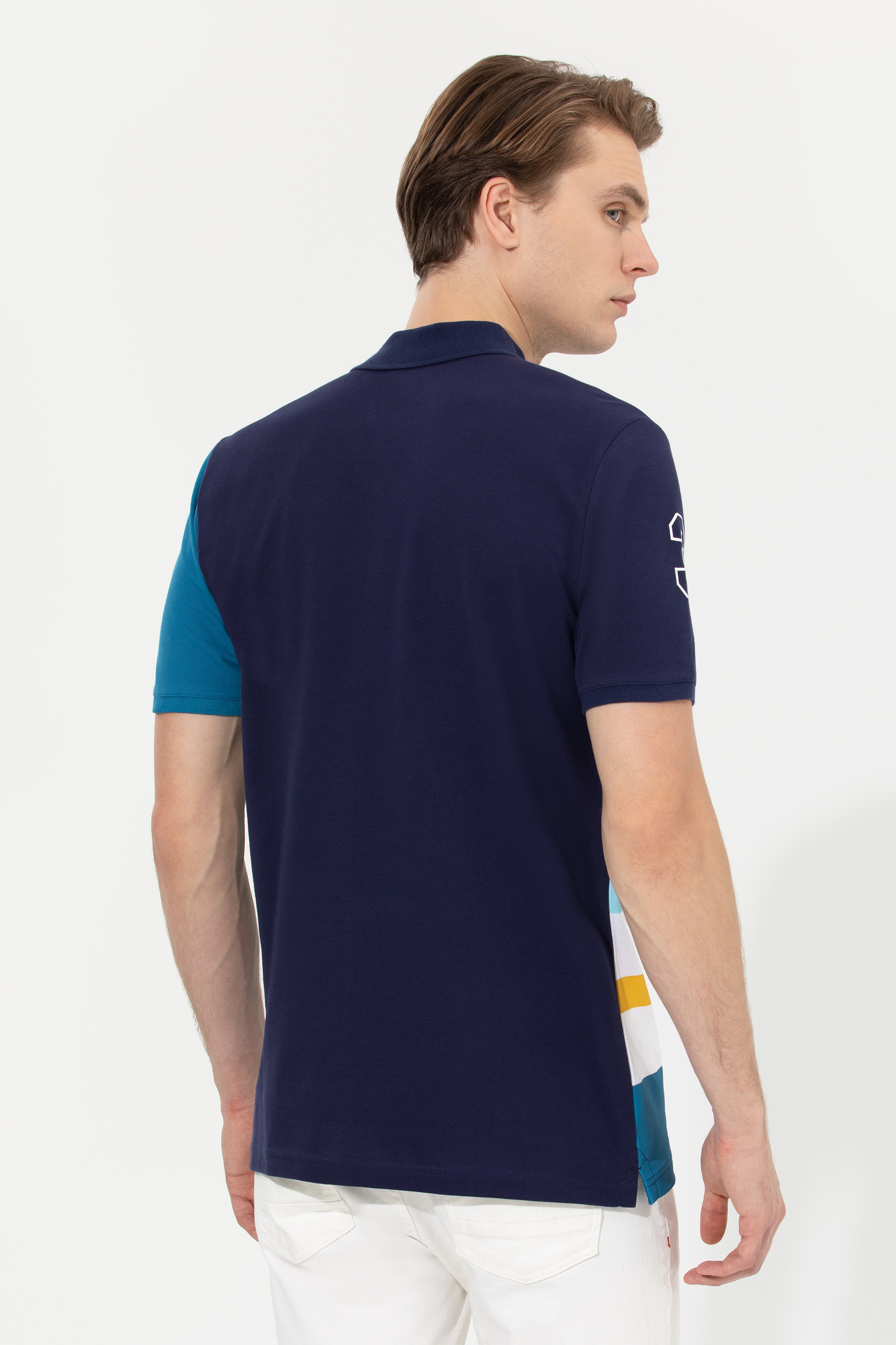 Erkek Lacivert Polo Yaka Tişört - Image 5