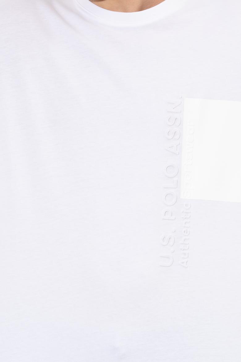 Erkek Beyaz Oversize Bisiklet Yaka Tişört - 50246385007