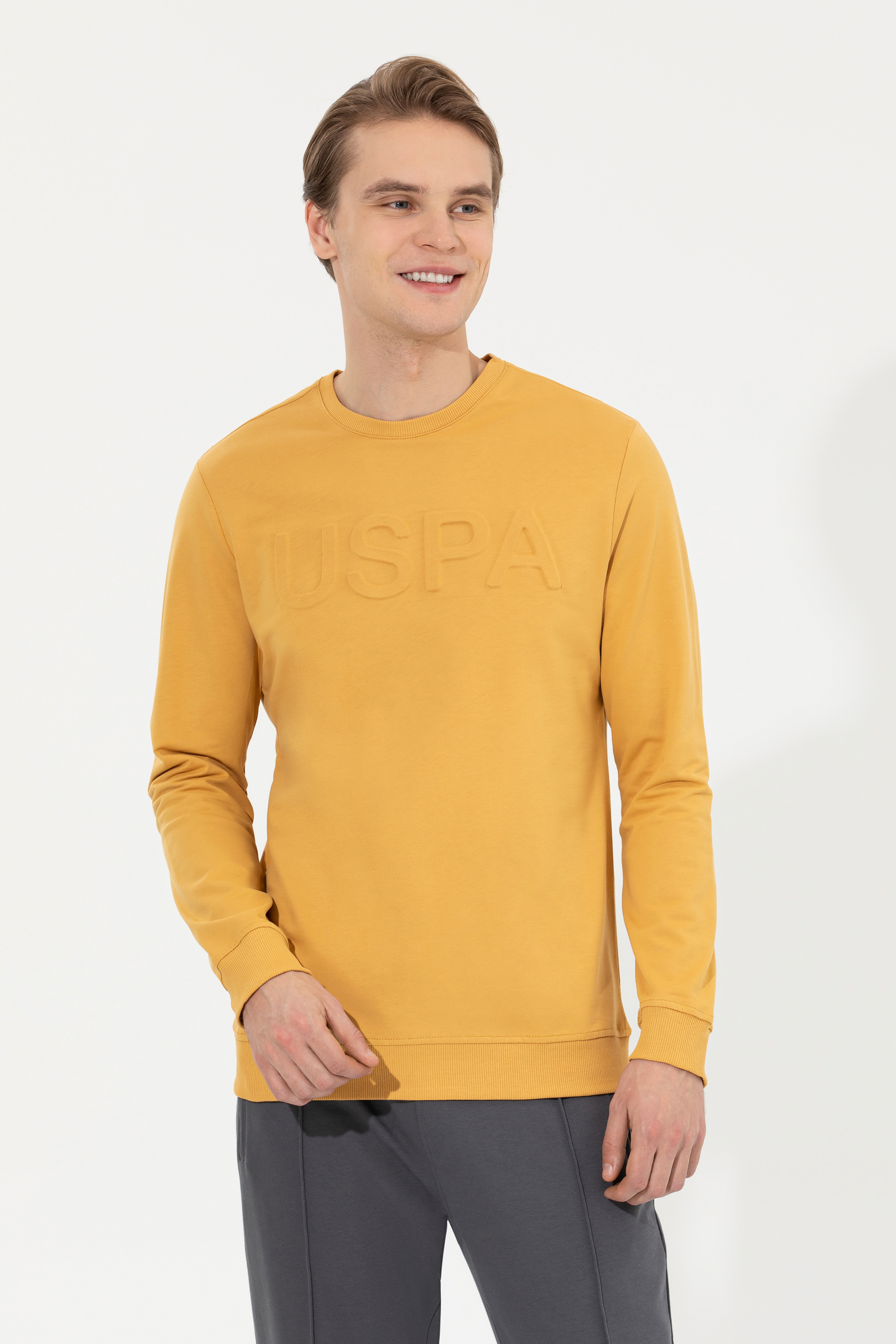 Erkek Safran Basic Sweatshirt
