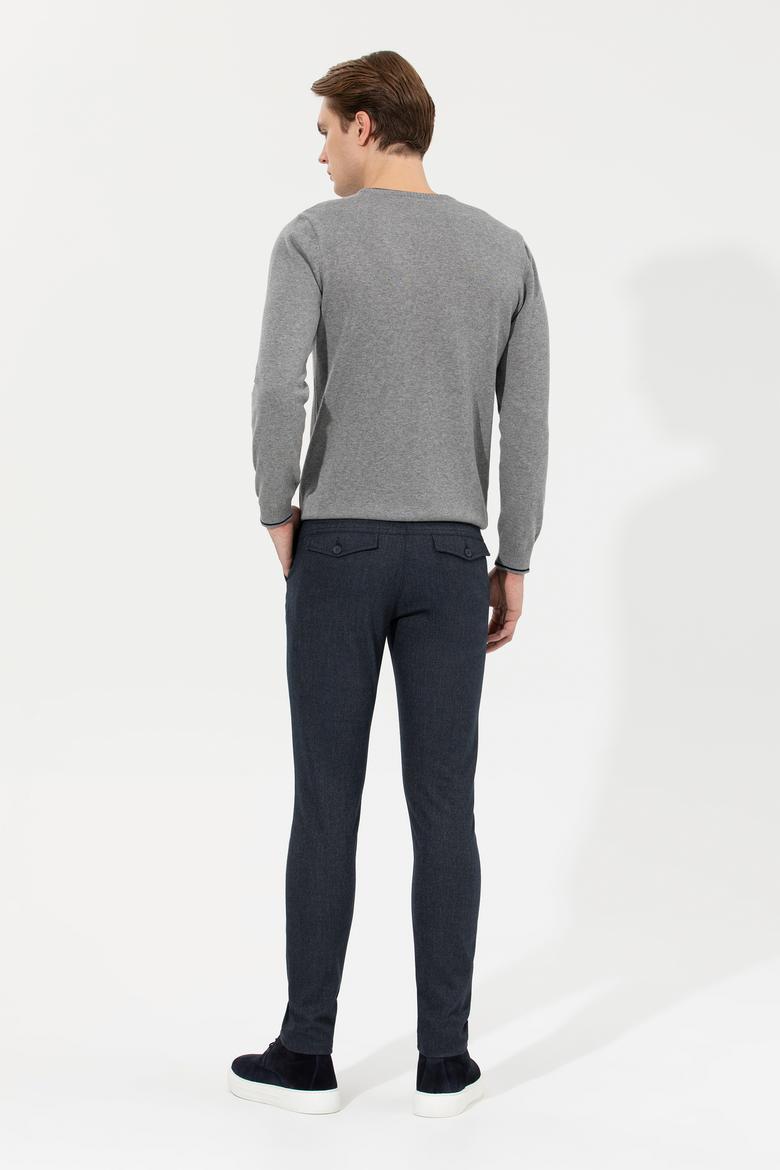 Erkek Lacivert Kanvas Pantolon - 50256596016