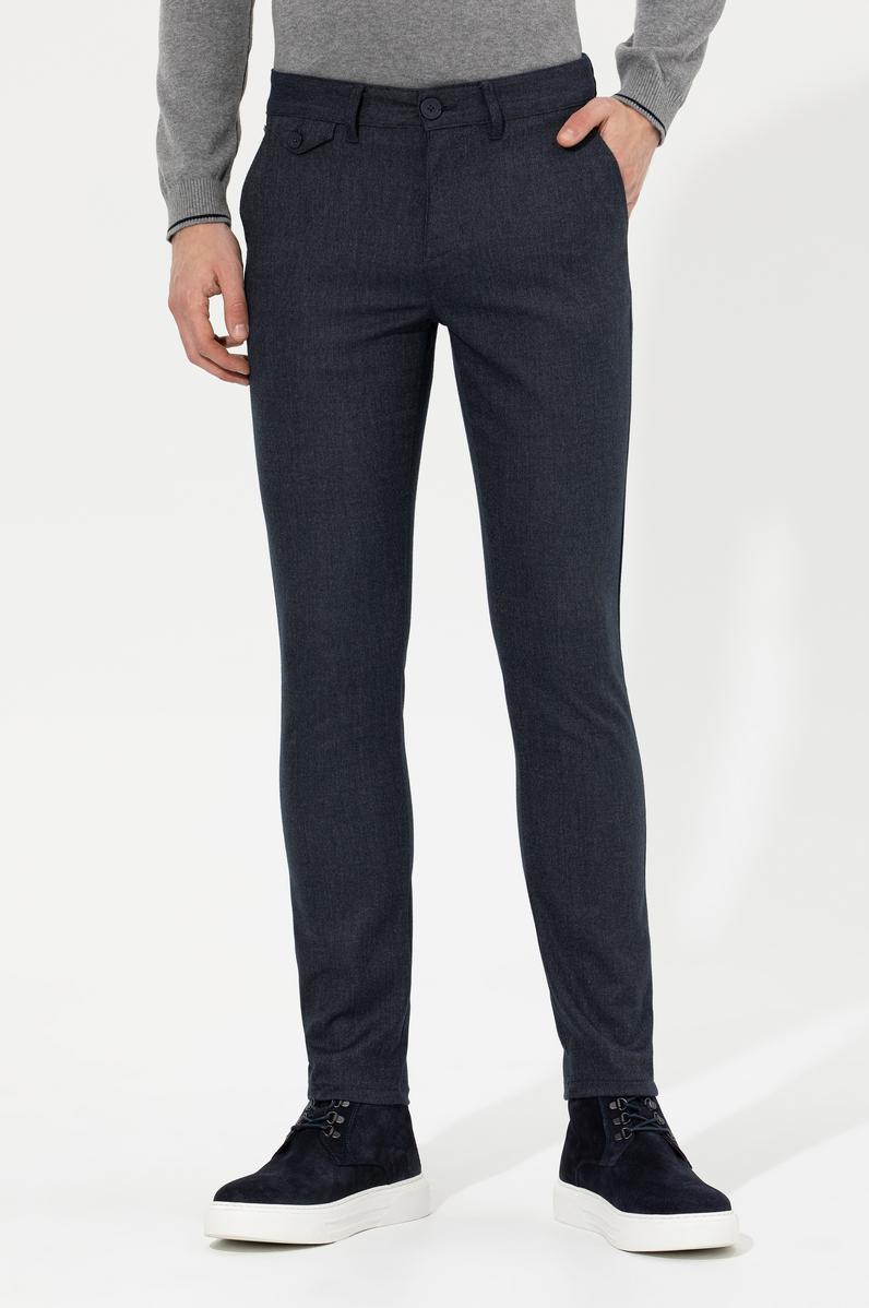 Erkek Lacivert Kanvas Pantolon