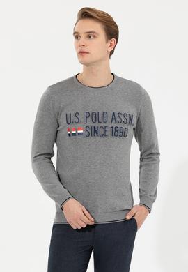 Erkek Gri Melanj Bisiklet Yaka Triko Kazak - 50253993013