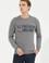 Erkek Gri Melanj Bisiklet Yaka Triko Kazak