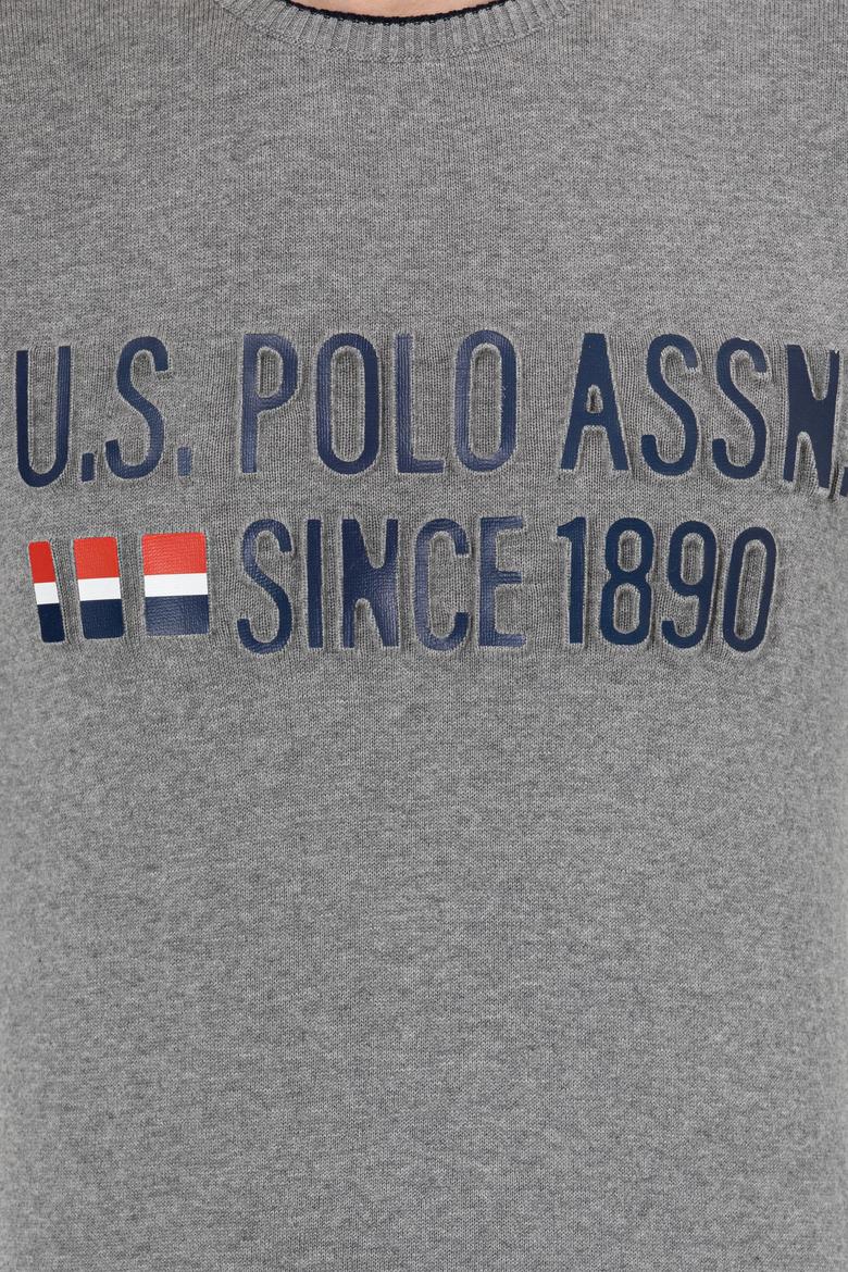 Erkek Gri Melanj Bisiklet Yaka Triko Kazak - 50253993013