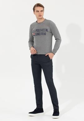 Erkek Gri Melanj Bisiklet Yaka Triko Kazak - 50253993013