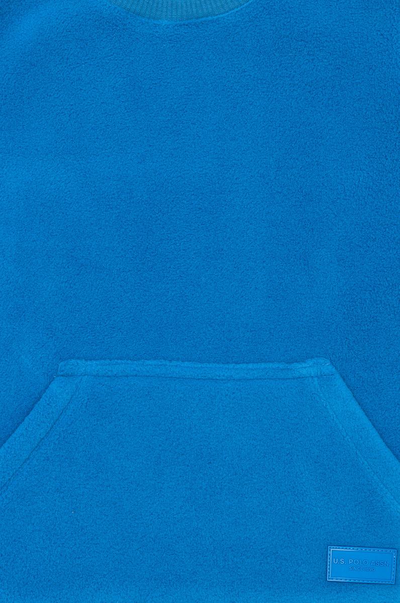 Çocuk Kobalt Mavi Polarlı Bisiklet Yaka Sweatshirt