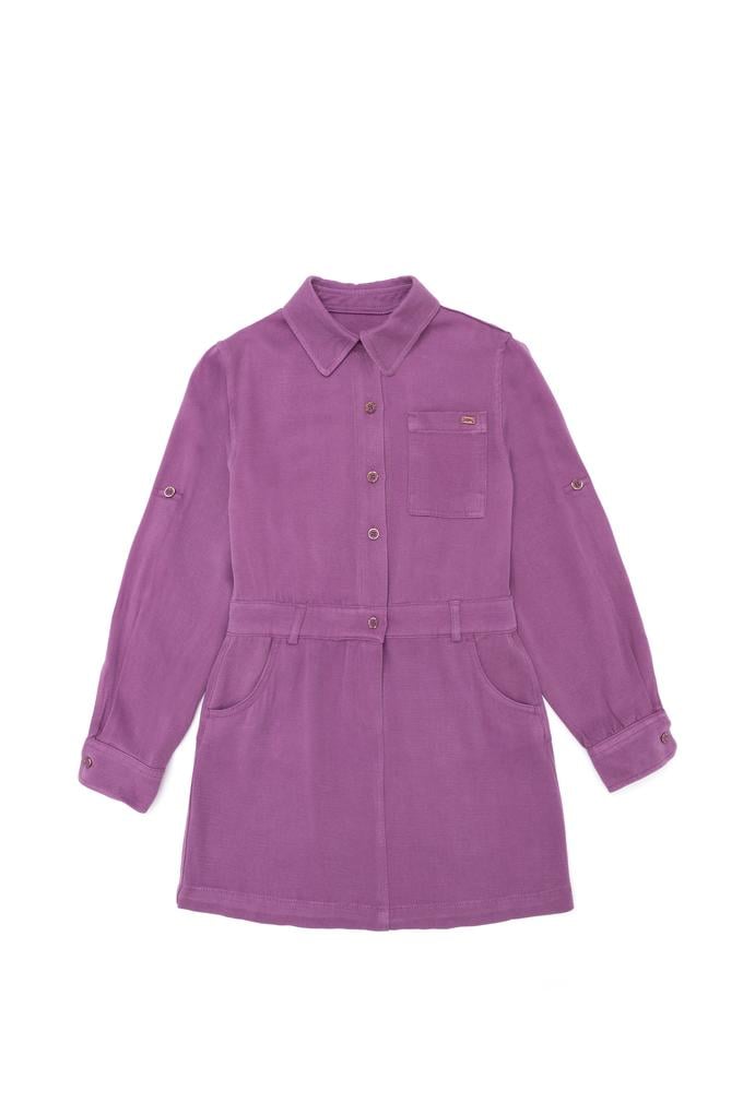 Kız Çocuk Menekşe Dokuma Elbise