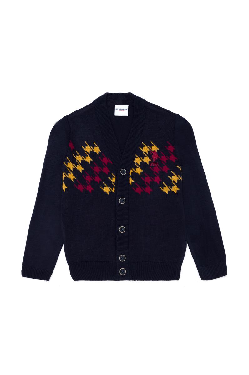 Erkek Çocuk Lacivert V Yaka Triko Hırka