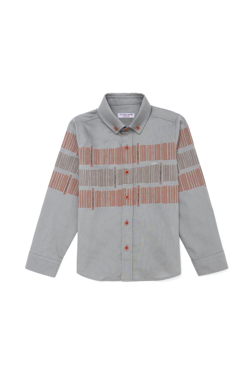 Erkek Çocuk Kiremit Uzun Kollu Gömlek