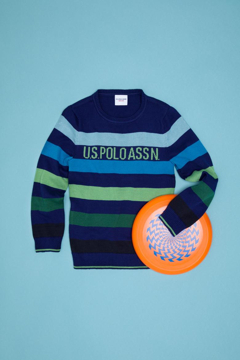 Erkek Çocuk Lacivert Bisiklet Yaka Triko Kazak