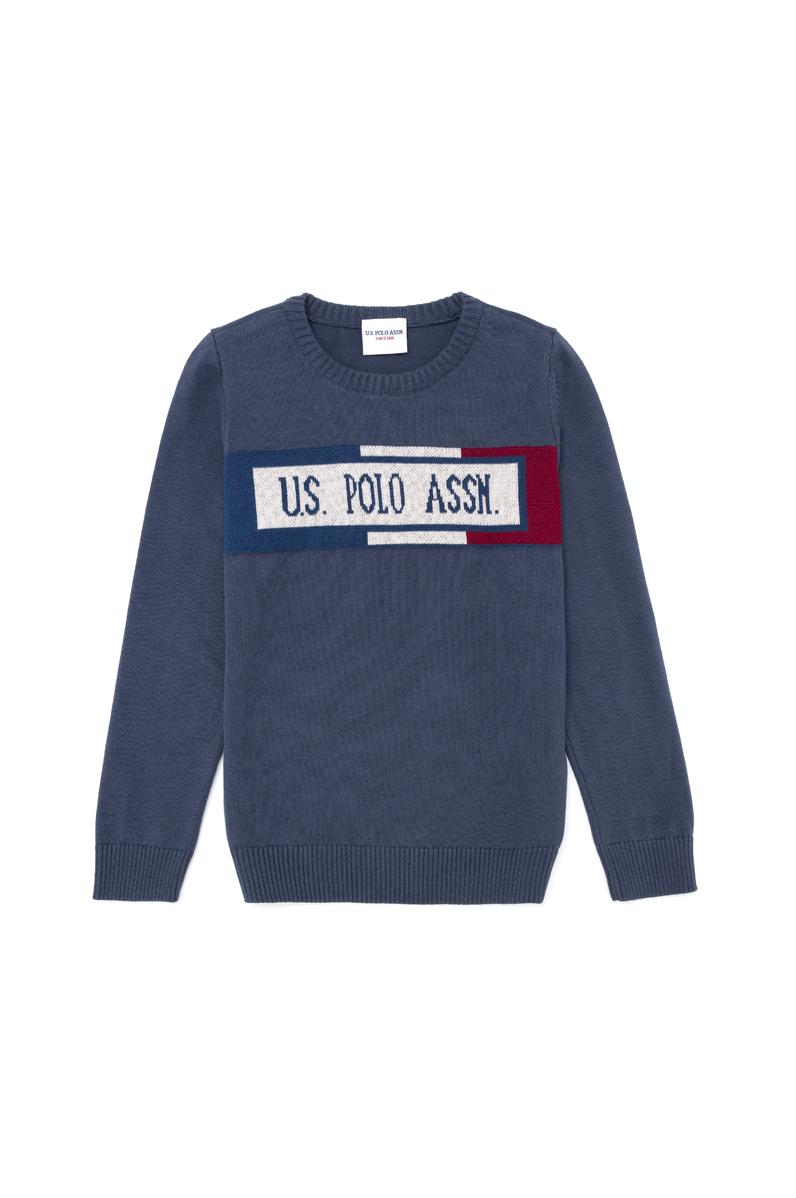 Erkek Çocuk Antrasit Melanj Bisiklet Yaka Triko Kazak