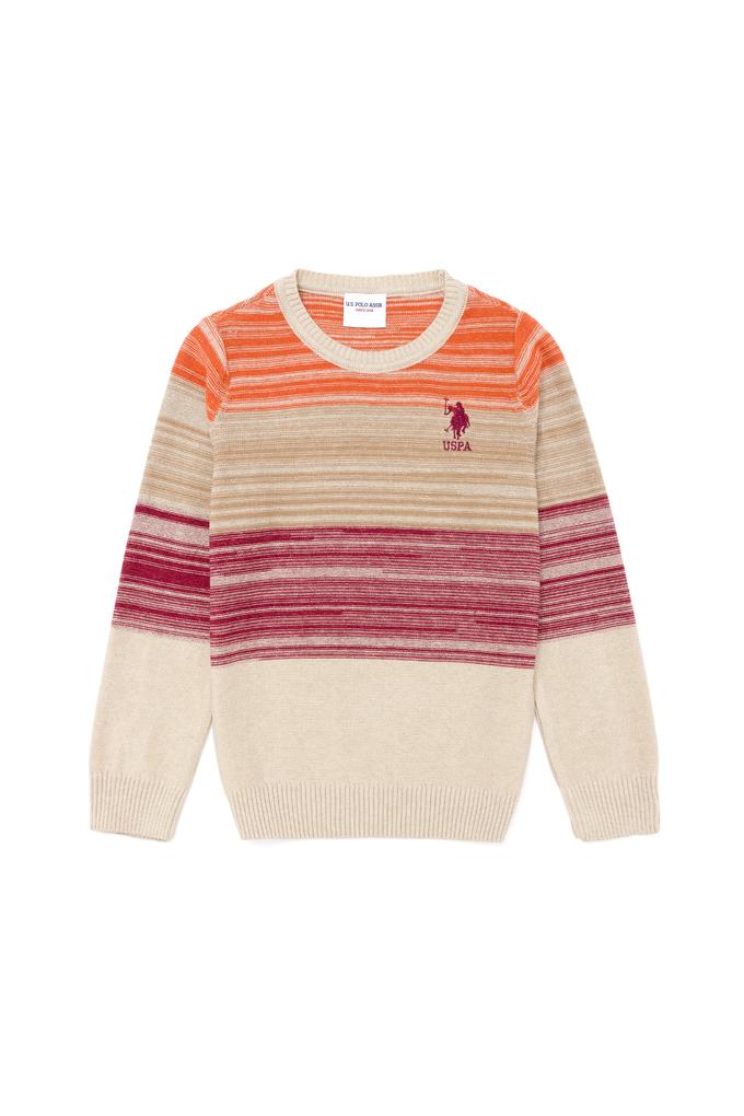 Erkek Çocuk Taş Melanj Bisiklet Yaka Triko Kazak