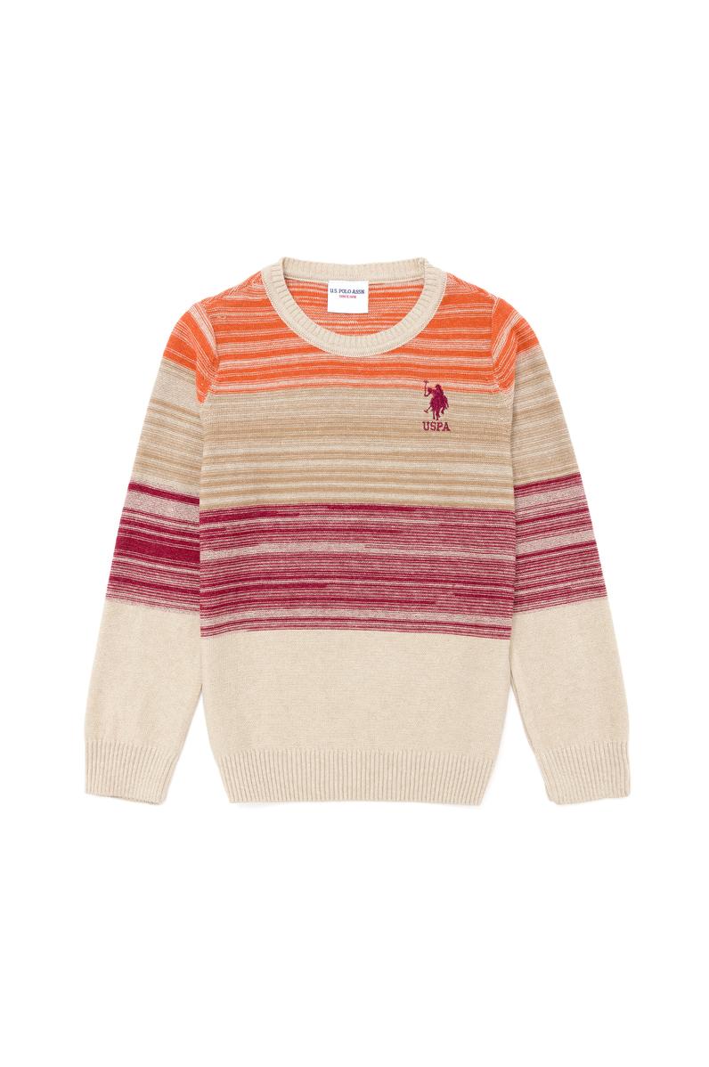 Erkek Çocuk Taş Melanj Bisiklet Yaka Triko Kazak