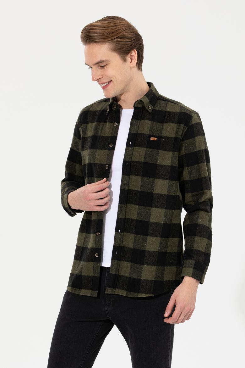 Erkek Haki Uzun Kollu Gömlek - 50262372016