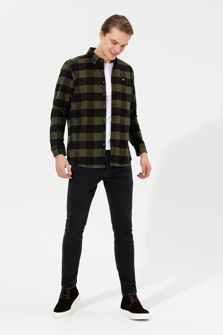 Erkek Haki Uzun Kollu Gömlek - 50262372016