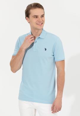 Erkek Açık İndigo Basic Polo Yaka Tişört - 50249149208