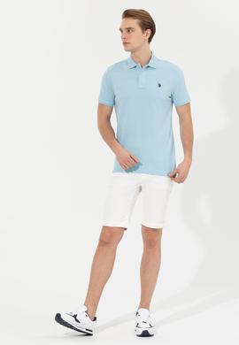 Erkek Açık İndigo Basic Polo Yaka Tişört - 50249149208