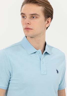 Erkek Açık İndigo Basic Polo Yaka Tişört - 50249149208