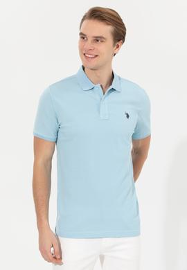 Erkek Açık İndigo Basic Polo Yaka Tişört - 50249149208