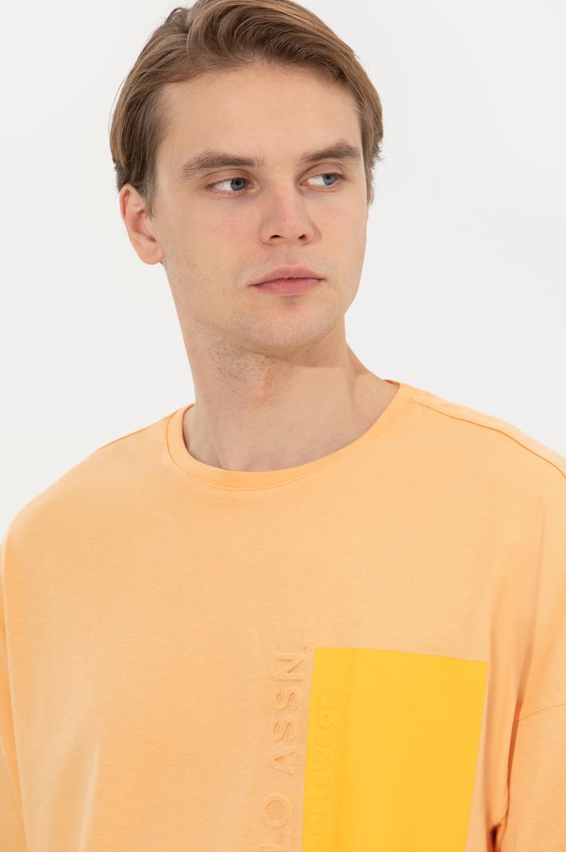 Erkek Kavun Oversize Bisiklet Yaka Tişört