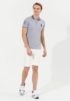 Erkek Gri Melanj Basic Polo Yaka Tişört - 50249145057