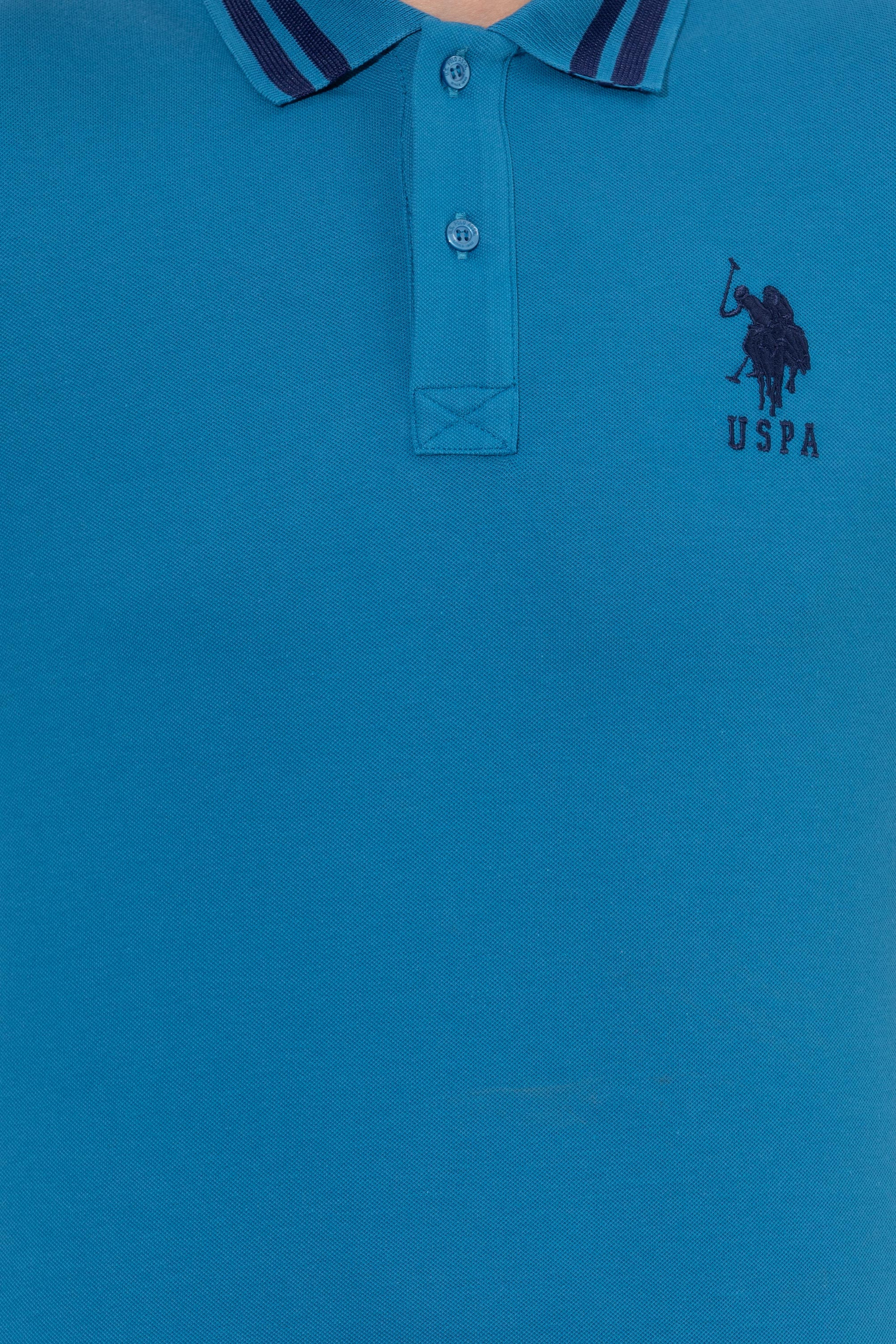 Erkek Petrol Basic Polo Yaka Tişört - Image 6