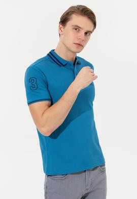 Erkek Petrol Basic Polo Yaka Tişört - 50249145076