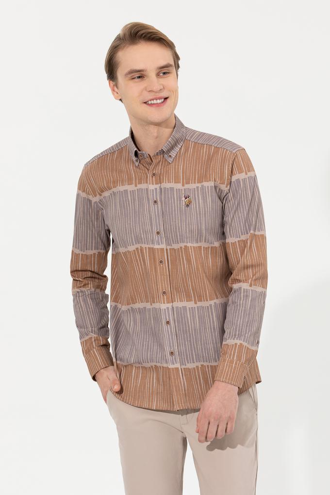 Erkek Camel Uzun Kollu Gömlek