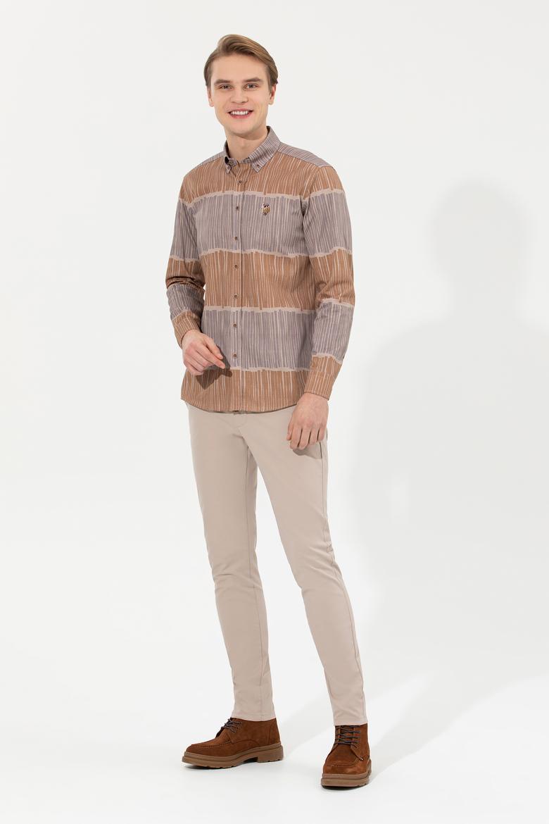 Erkek Camel Uzun Kollu Gömlek - 50256979030