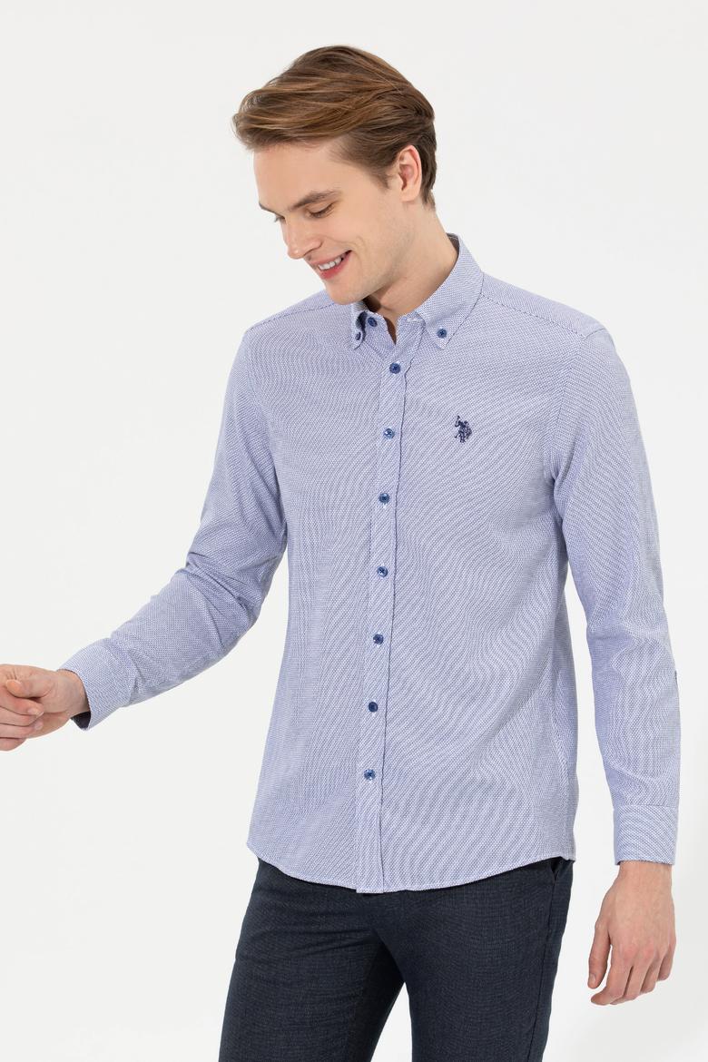 Erkek Saks Uzun Kollu Gömlek - 50262337010