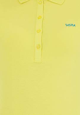 Kadın Neon Sarı Basic Polo Yaka Tişört - 50266348088