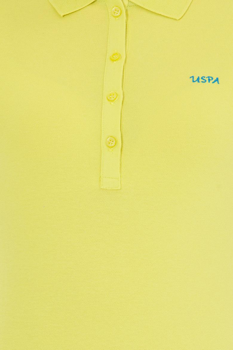 Kadın Neon Sarı Basic Polo Yaka Tişört - 50266348088