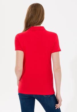 Kadın Kırmızı Basic Polo Yaka Tişört - 50266348120