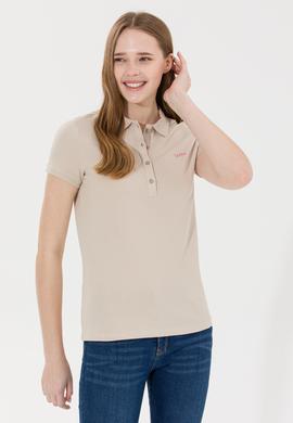 Kadın Taş Basic Polo Yaka Tişört - 50266348152
