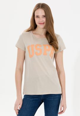 Kadın Taş Bisiklet Yaka Tişört - 50269557085