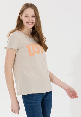 Kadın Taş Bisiklet Yaka Tişört - 50269557085