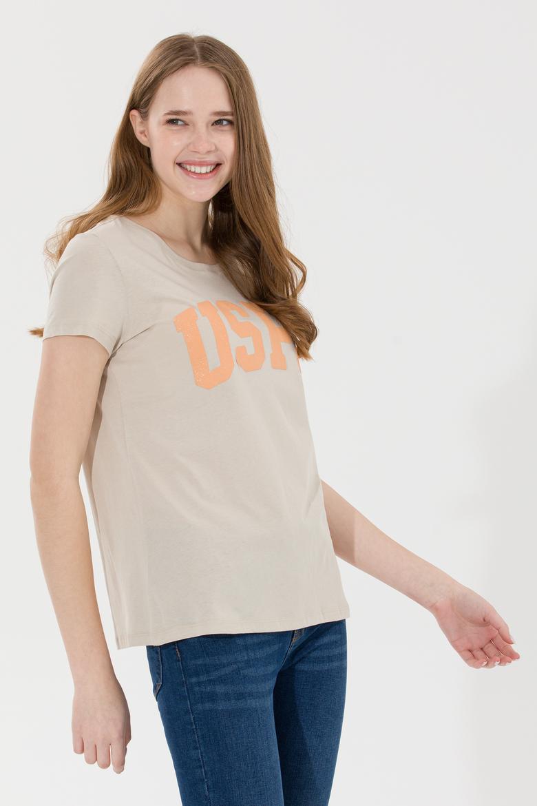 Kadın Taş Bisiklet Yaka Tişört - 50269557085