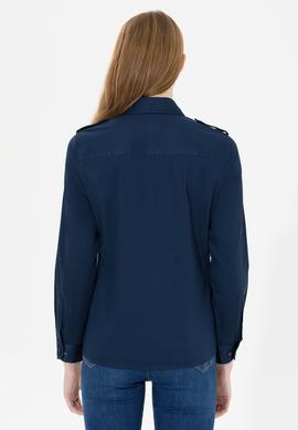 Kadın Lacivert Uzun Kollu Gömlek - 50254531003