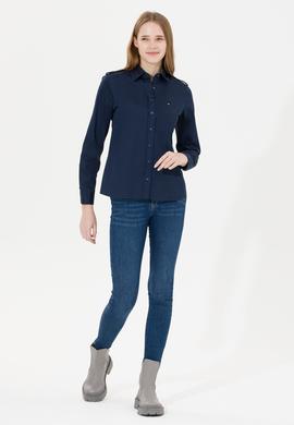 Kadın Lacivert Uzun Kollu Gömlek - 50254531003