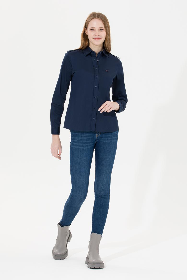 Kadın Lacivert Uzun Kollu Gömlek - 50254531003