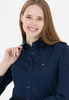 Kadın Lacivert Uzun Kollu Gömlek - 50254531003