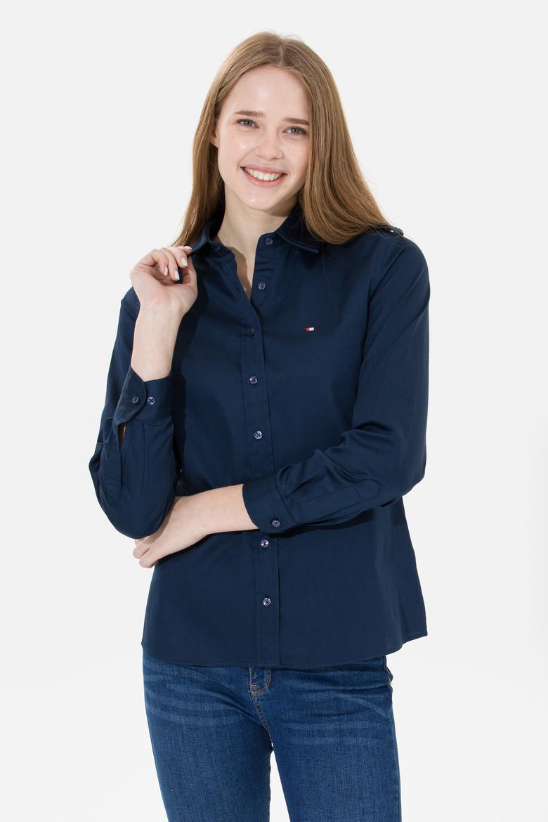 Kadın Lacivert Uzun Kollu Gömlek - 50254531003