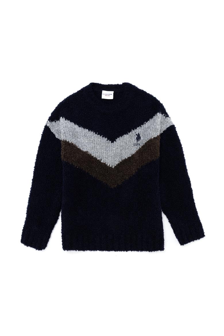 Erkek Çocuk Lacivert Bisiklet Yaka Triko Kazak