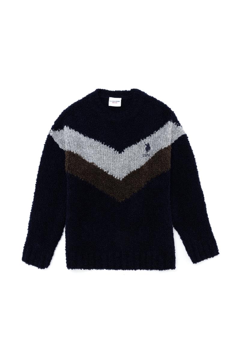 Erkek Çocuk Lacivert Bisiklet Yaka Triko Kazak