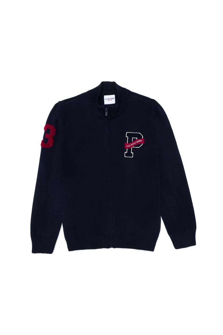 Erkek Çocuk Lacivert Fermuarlı Triko Hırka