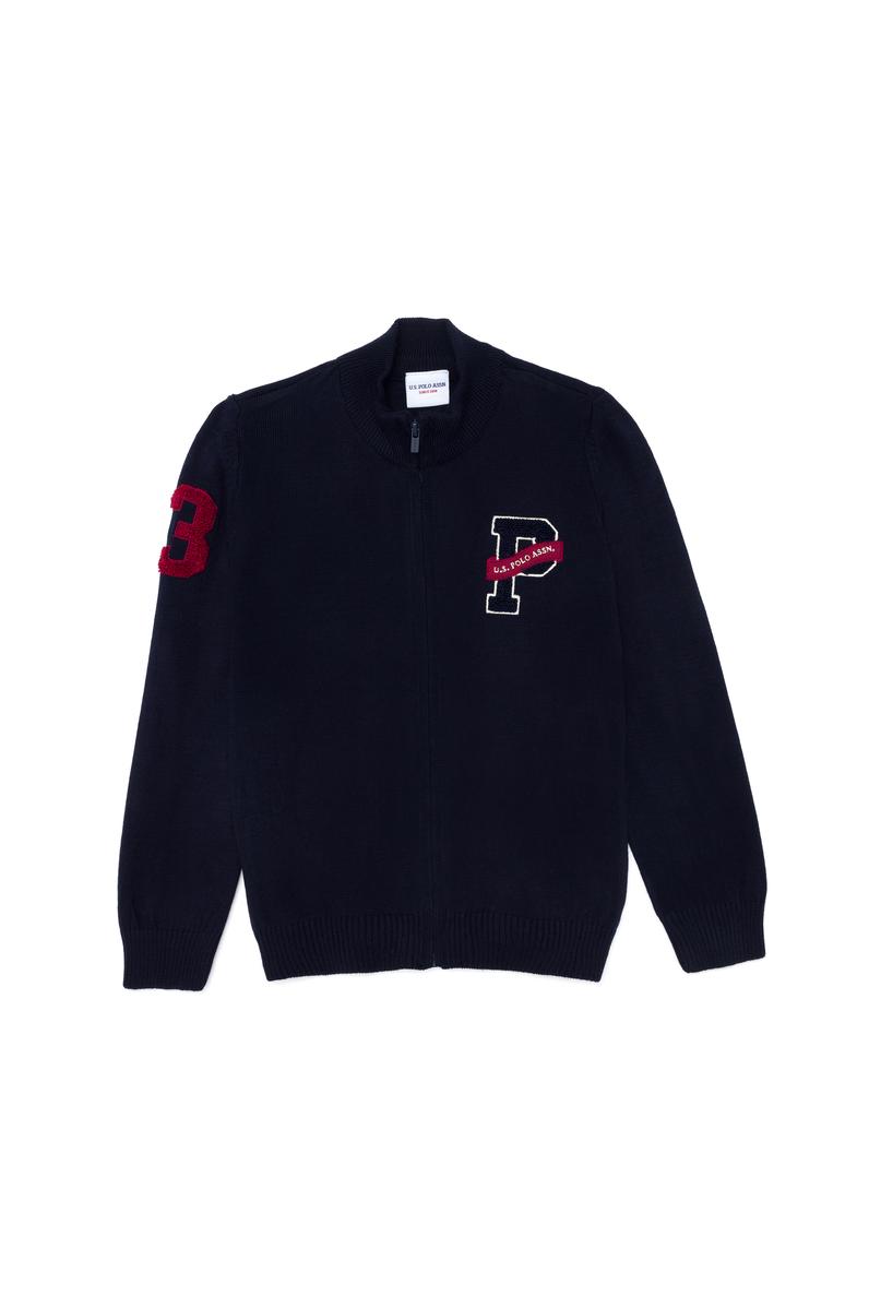 Erkek Çocuk Lacivert Fermuarlı Triko Hırka