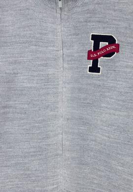 Erkek Çocuk Gri Melanj Fermuarlı Triko Hırka - 50256171018