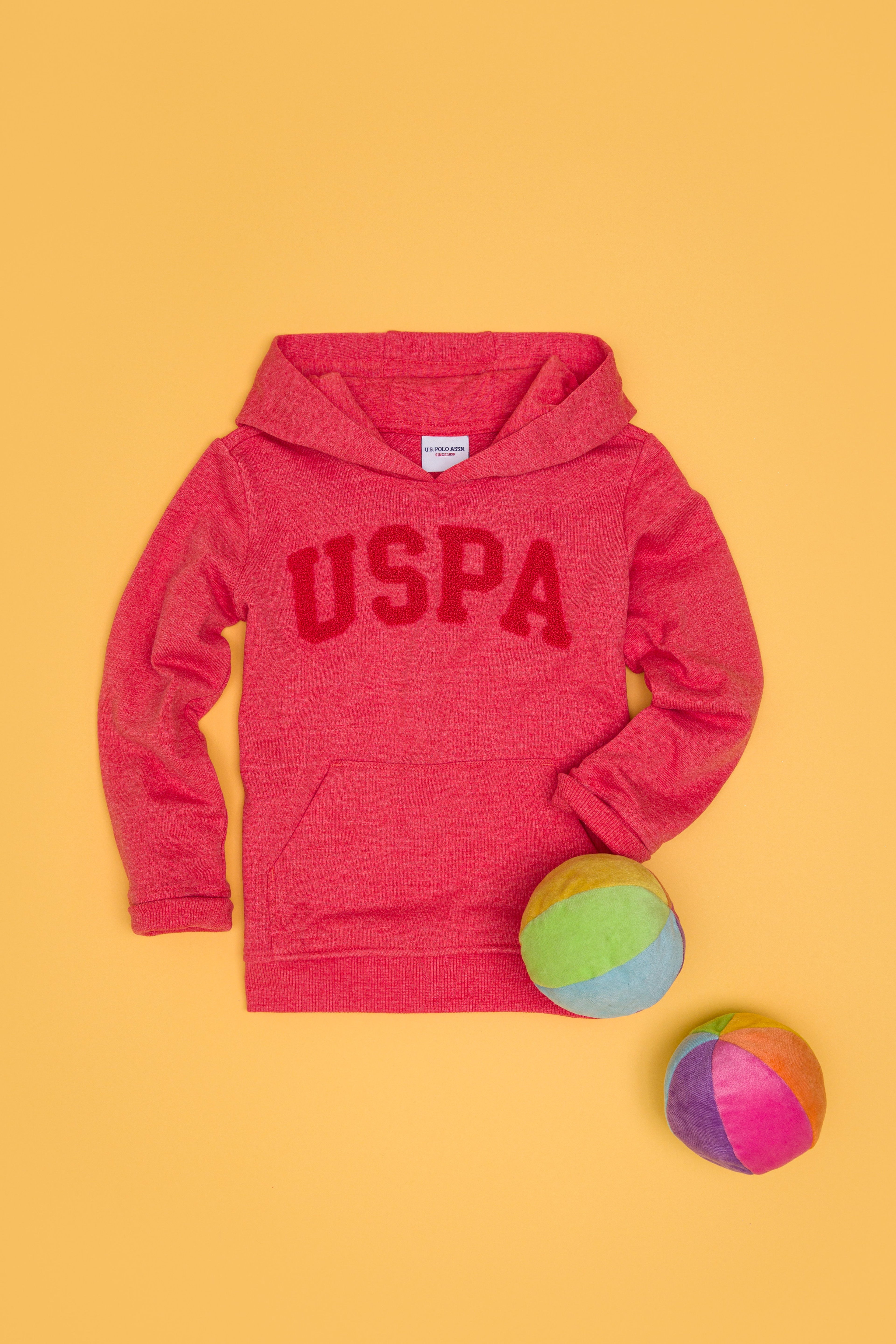Çocuk Kırmızı Basic Kapüşonlu Sweatshirt - Image 1