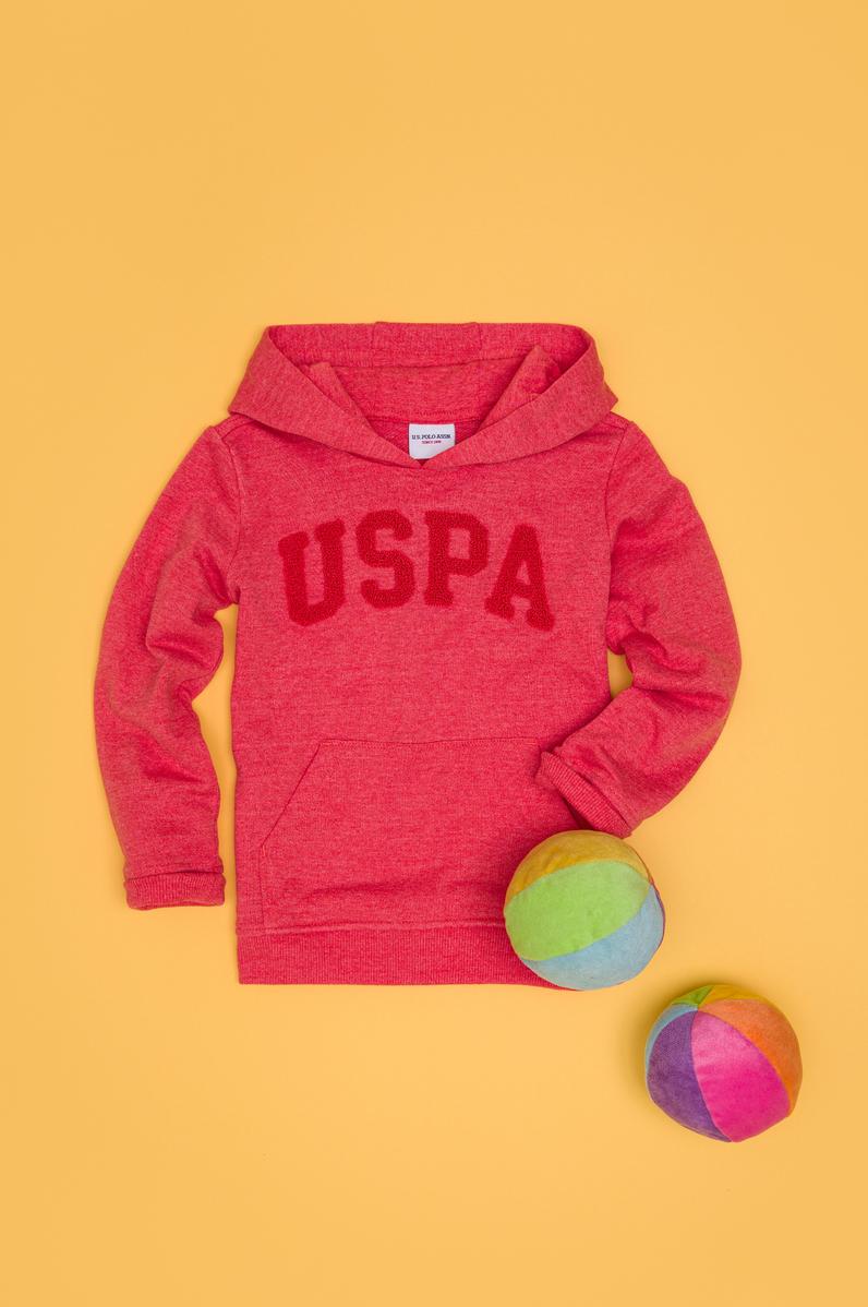 Çocuk Kırmızı Basic Kapüşonlu Sweatshirt